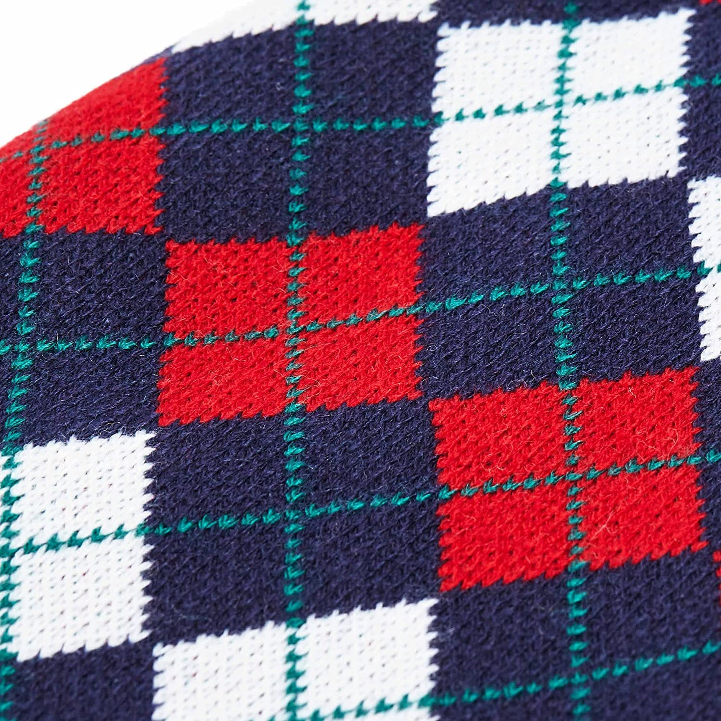 Chic Navy Blue Argyle Dog Sweater - Ideal for 10" Back Length, Single Pack