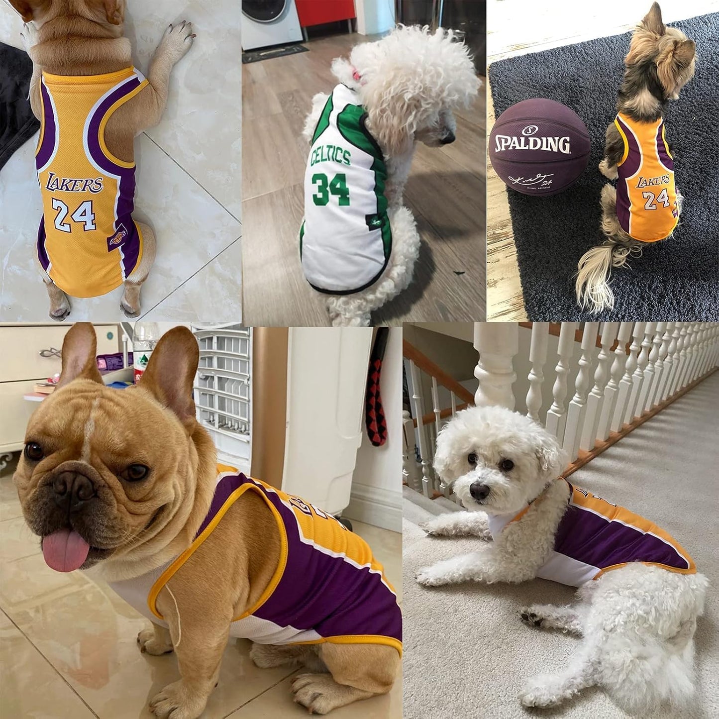 3Pack Dog Clothes for Small Dog Girl Puppy Clothes for Chihuahua Yorkies Bulldog Clothes for Medium Dogs Boy Basketball Jersey Pet Outfits Shirt Apparel Accessories,S