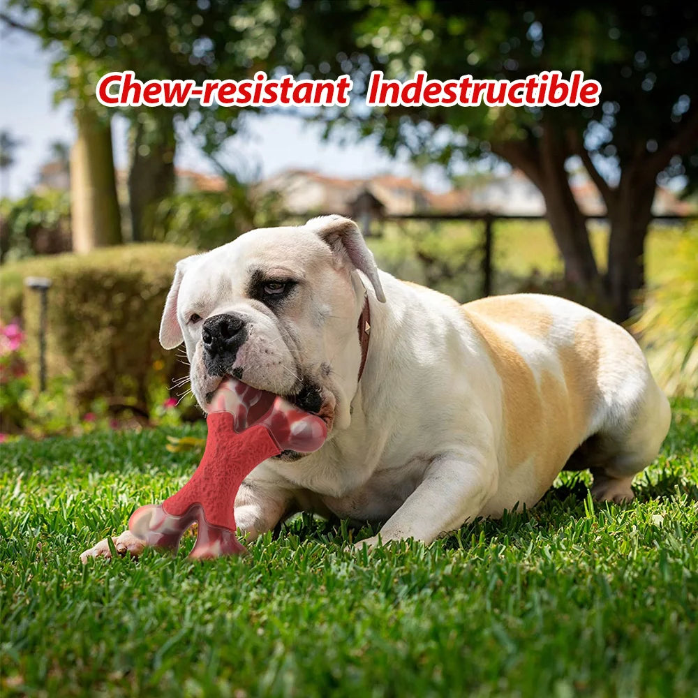 Ultimate Large Dog Chew Toy for Aggressive Chewers - Indestructible Beef-Flavored Bone for Heavy Chewing Fun!