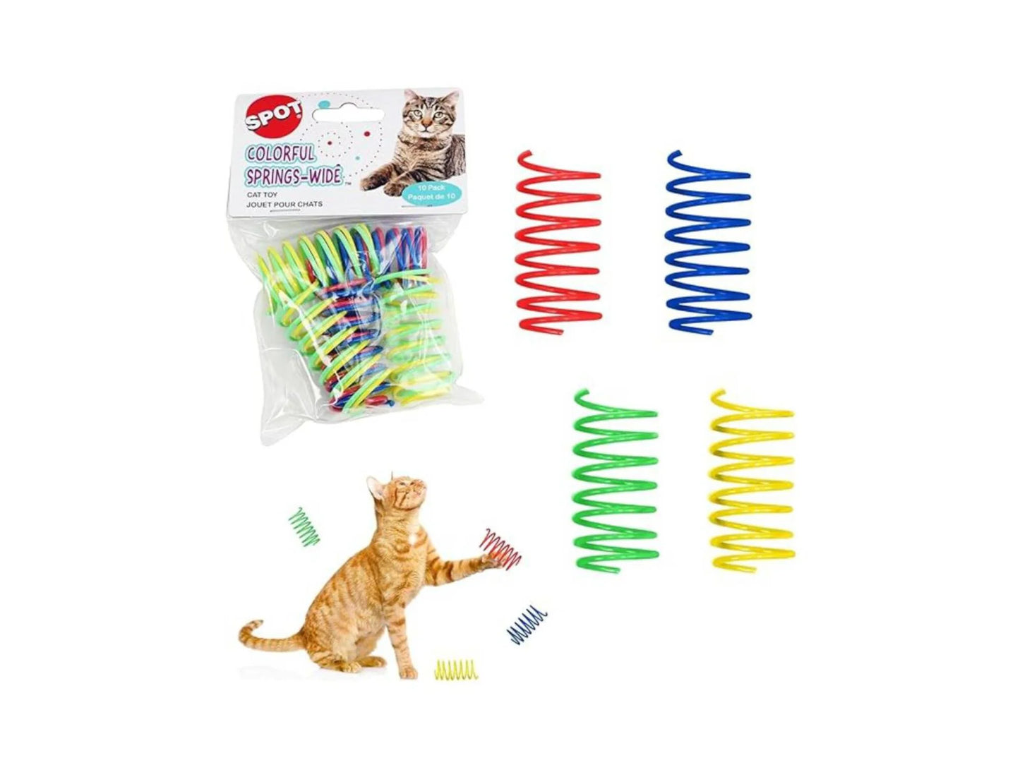 Wide Colorful Springs Cat Toy
