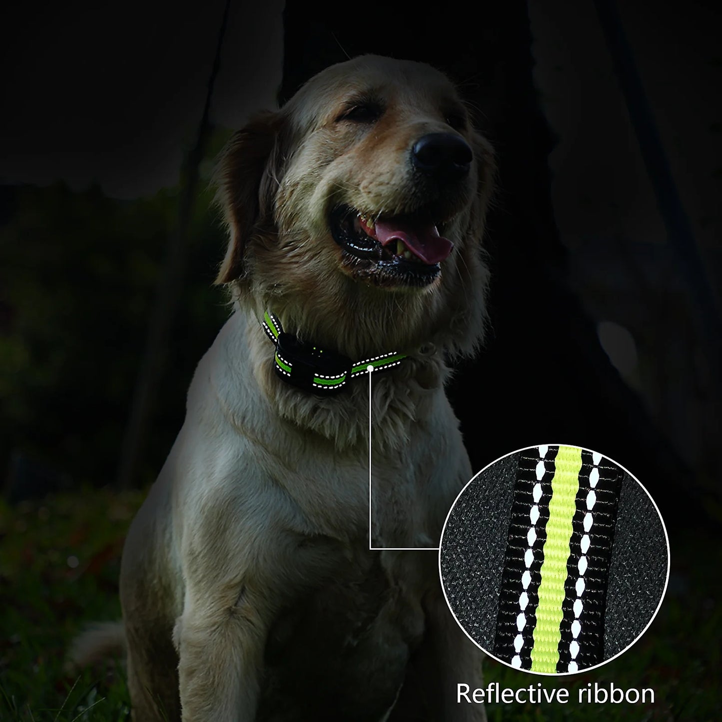 Dog Bark Collar Waterproof No Shock Collar Rechargeable anti Bark Collar, No Bark Collar for Medium Large Dogs,