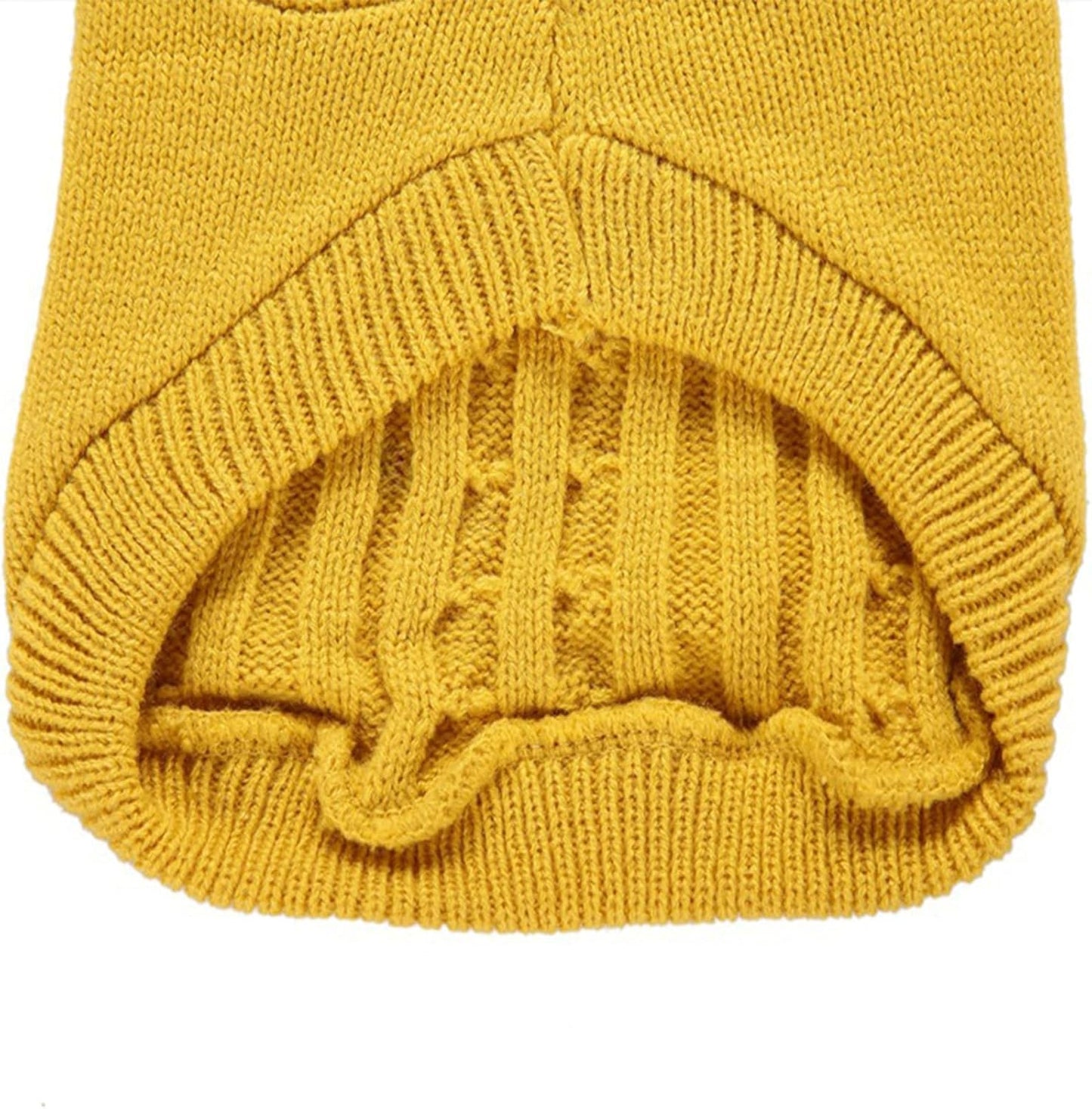 Knitted Winter Sweater for Small Dogs and Cats - Yellow