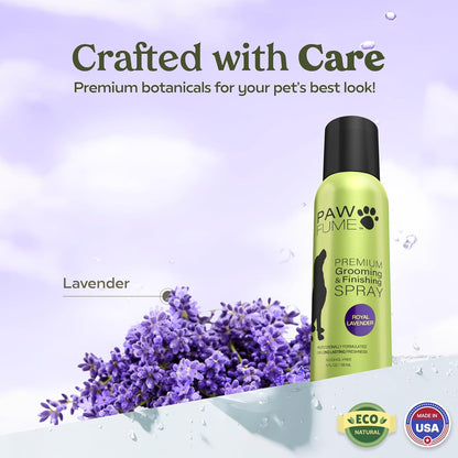 PAWFUME Royal Lavender Dog Detangler Grooming Spray, 1-Pack – Hypoallergenic, Alcohol-Free Formula for Moisturizing and Detangling – Salon-Quality Coat Care for Dogs