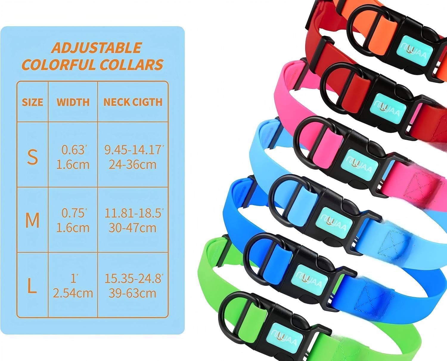 Waterproof Adjustable Dog Collars for Small, Medium, and Large Breeds - Easy to Clean (Green, Size S)