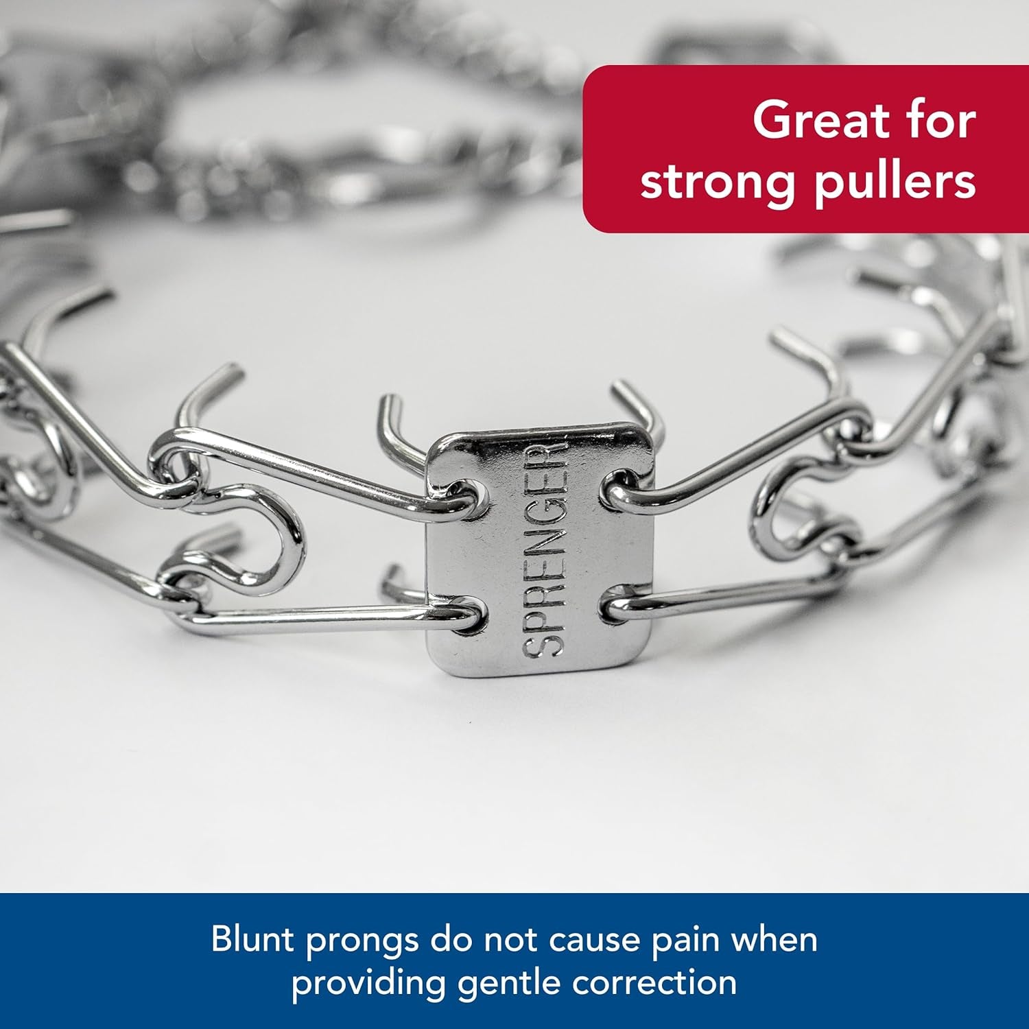 Ultra-Plus Prong Dog Training Collar, 4 Mm X 21" Neck Size, 4 Mm X 25" Chain Length, Steel Chrome Plated Dog Prong Collar, Pinch Collar for Dogs, Dog Correction Collar