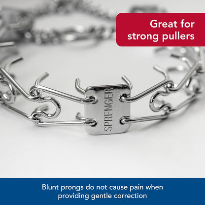 Ultra-Plus Prong Dog Training Collar, 4 Mm X 21" Neck Size, 4 Mm X 25" Chain Length, Steel Chrome Plated Dog Prong Collar, Pinch Collar for Dogs, Dog Correction Collar