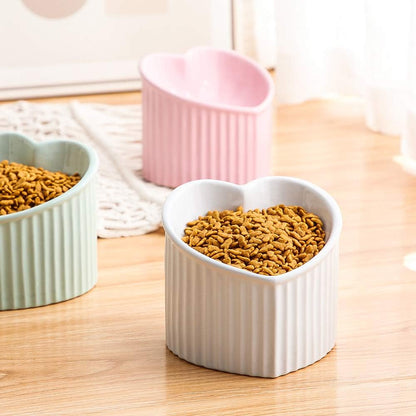 Elevated White Ceramic Cat Bowls: Stress-Free Feeding with Backflow Prevention, Whisker-Friendly Design, and Safe for Your Feline Friends