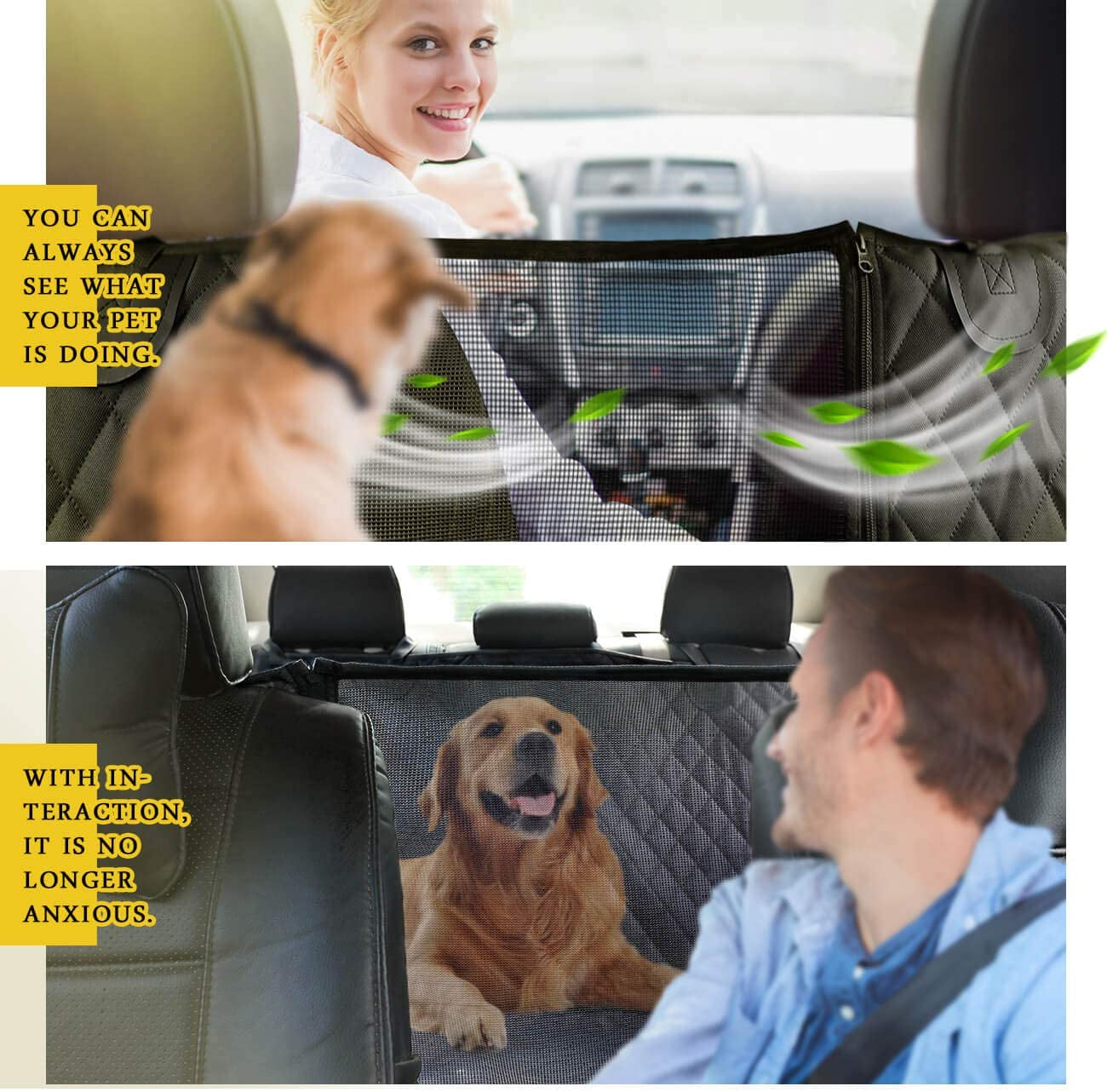 Ultimate Waterproof Dog Car Seat Cover - Scratch-Resistant Anti-Slip Hammock with Mesh Window for Ultimate Back Seat Comfort
