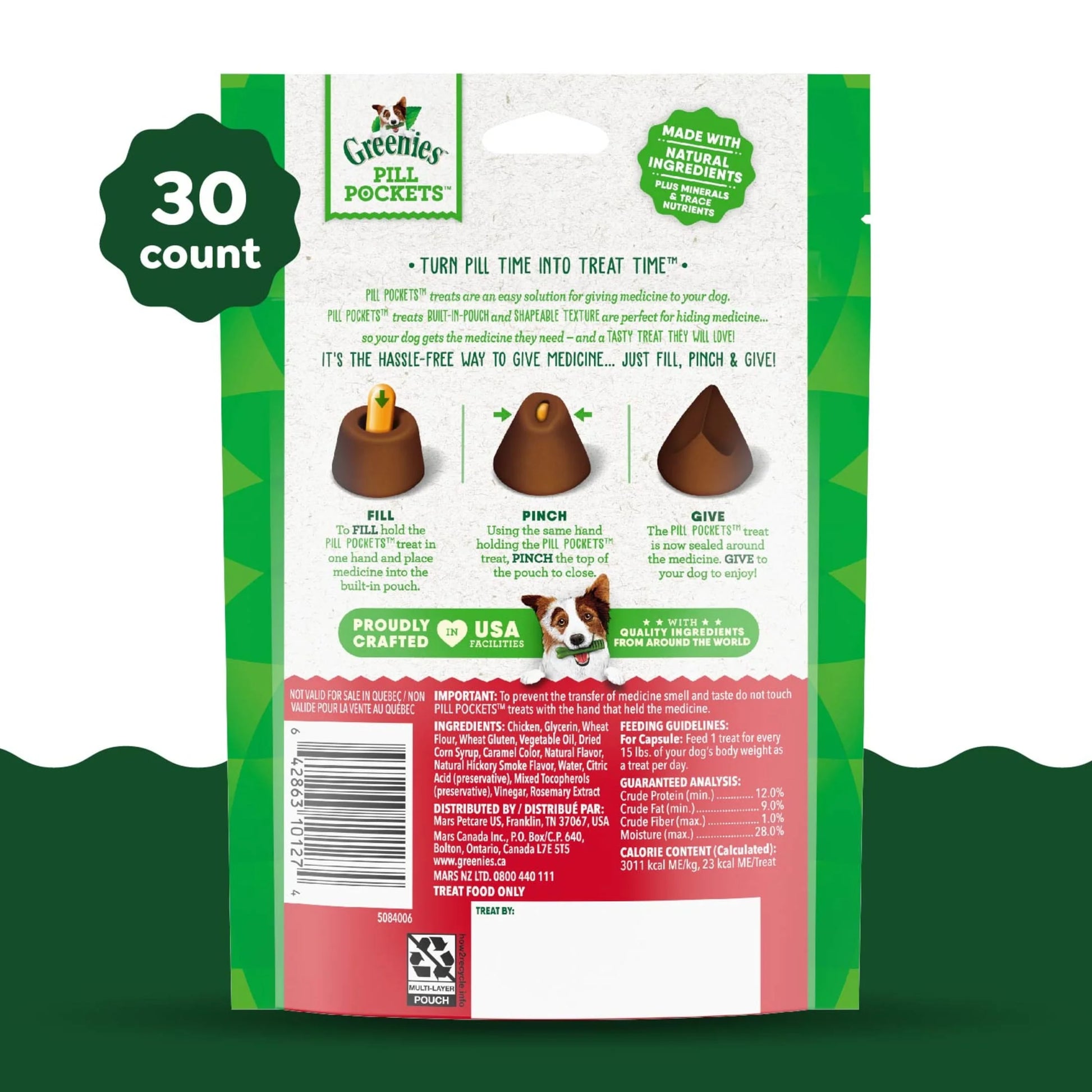 Delicious Hickory Smoke Pill Pockets for Dogs - Large Soft Treats for Easy Medication, 7.9 Oz (30 Count)
