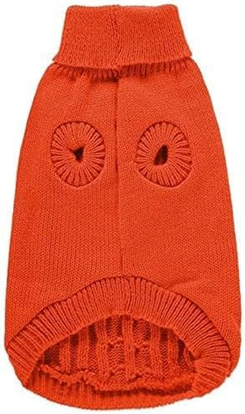 Knitted Small Dog Sweater - Warm Winter Sweatshirt for Pets (XX-Small, Orange)