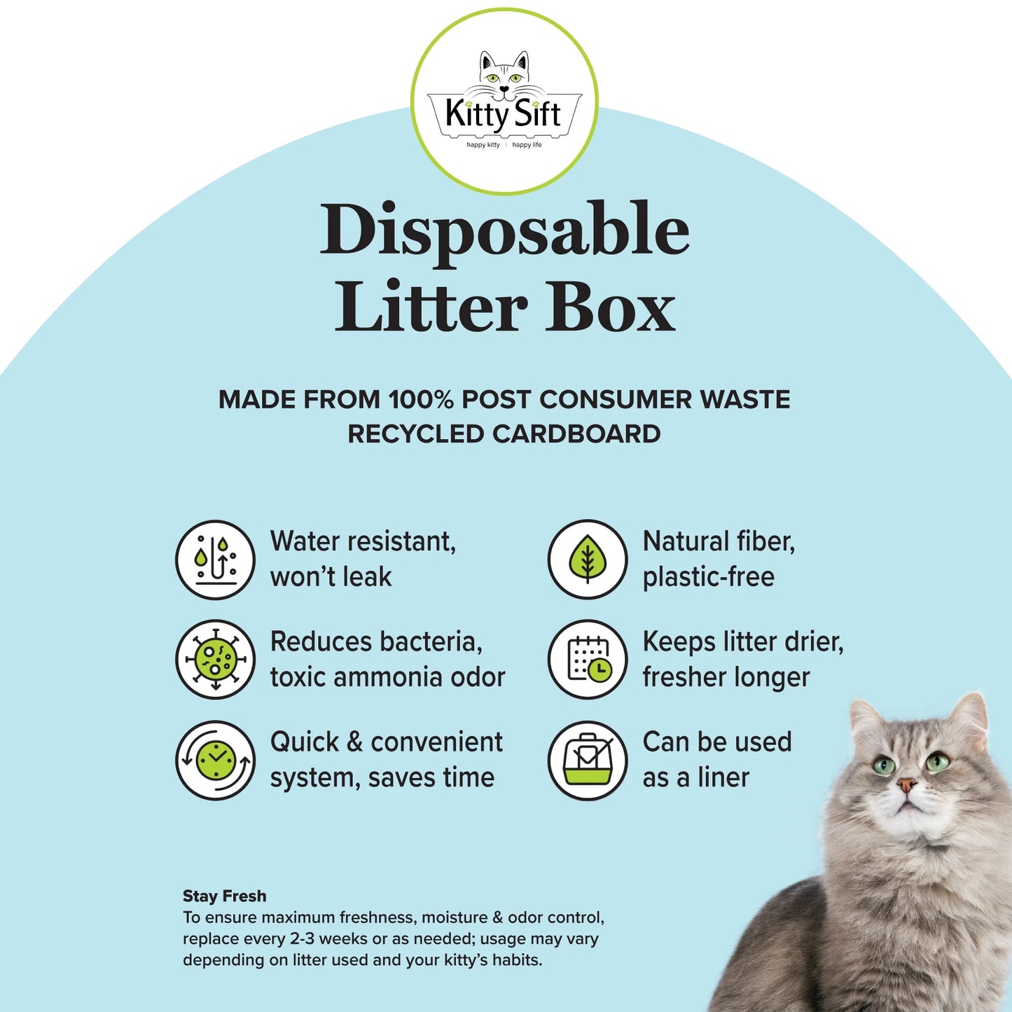 Eco-Friendly Large Cat Litter Box Sifter with Scoop - 6 Pack for Effortless Cleanup!