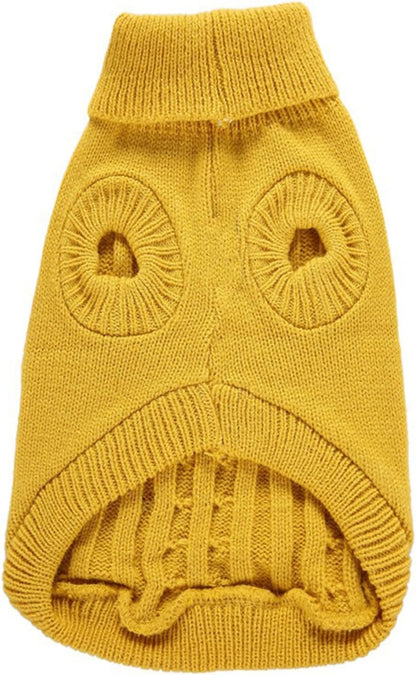 Knitted Winter Sweater for Small Dogs and Cats - Yellow