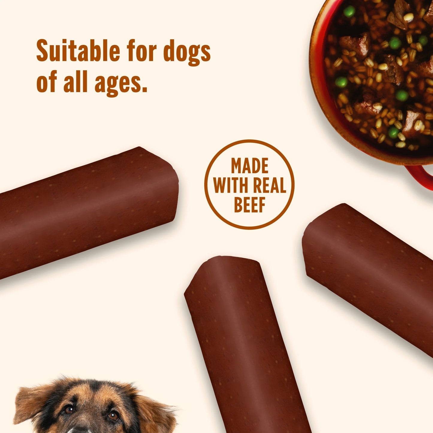 Rachael Ray Premium Soup Bones Dog Chews with Real Beef & Barley - 11 Delicious Treats!