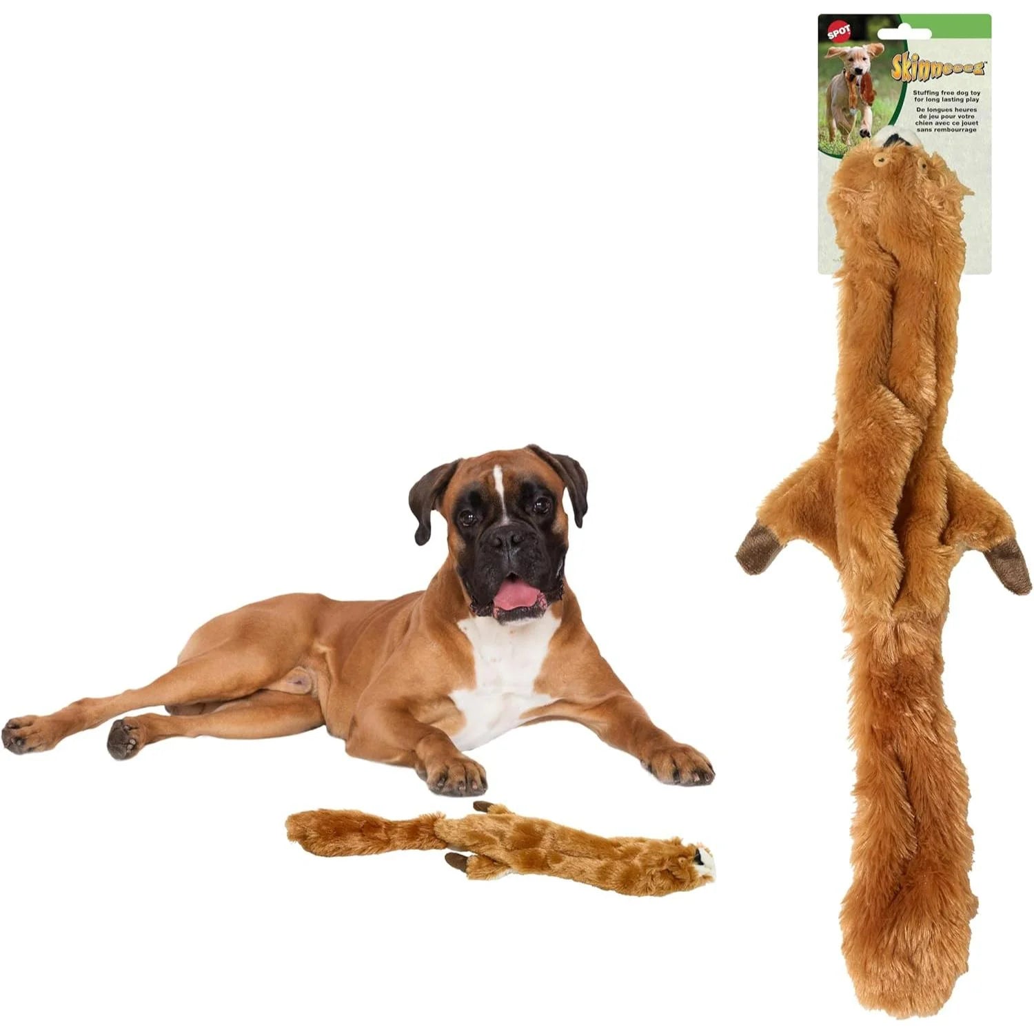 SPOT Skinneez Squirrel Dog Toy - Durable No Stuffing Design for Medium & Large Dogs, Perfect for Tug, Fetch & Shake Play, 23 Inches