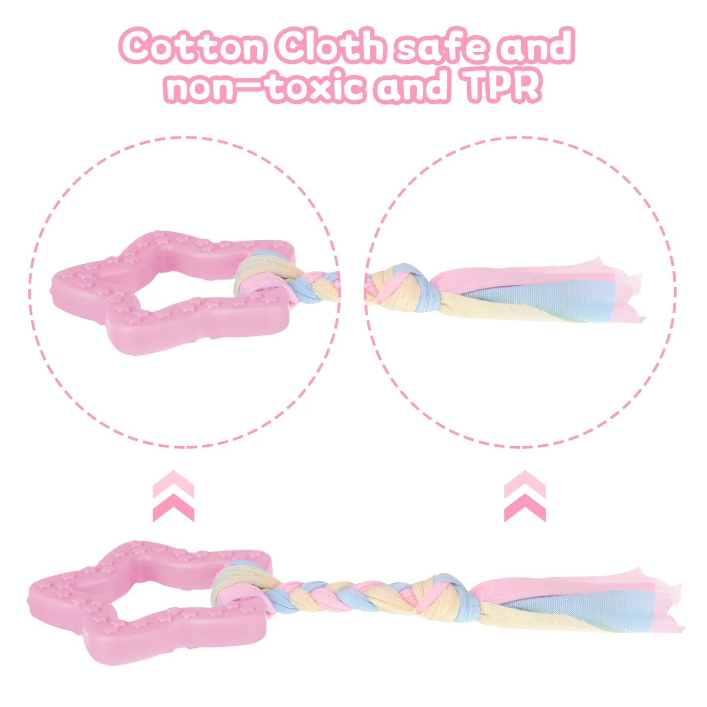 5 Pack Interactive Puppy Chew Toys - Plush Squeaky & Rubber Teething Toys for Small Dogs - Perfect for Dental Care & Playtime!