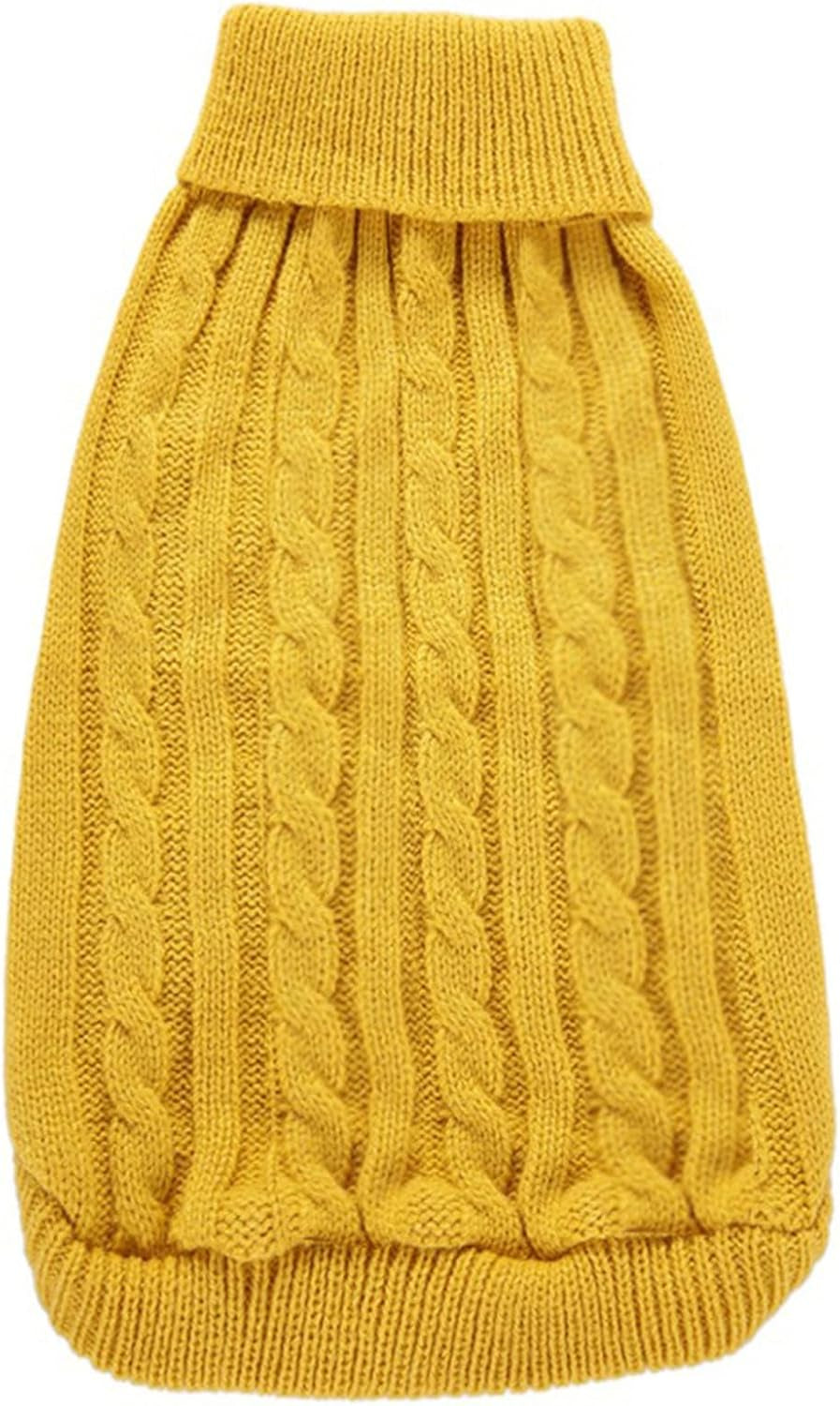 Knitted Winter Sweater for Small Dogs and Cats - Yellow