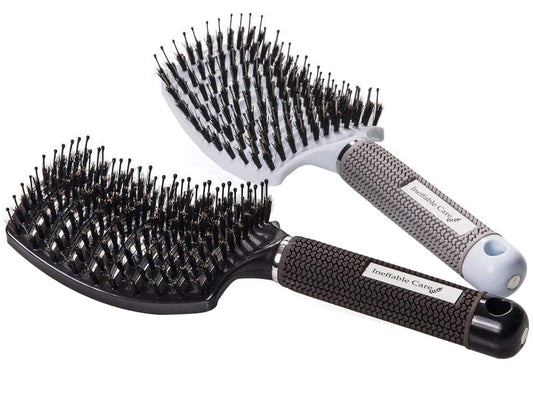 Professional Boar Bristle Hair Brush Set – Curved and Vented Detangling Brushes for All Hair Types – Ideal Gift Kit for Women