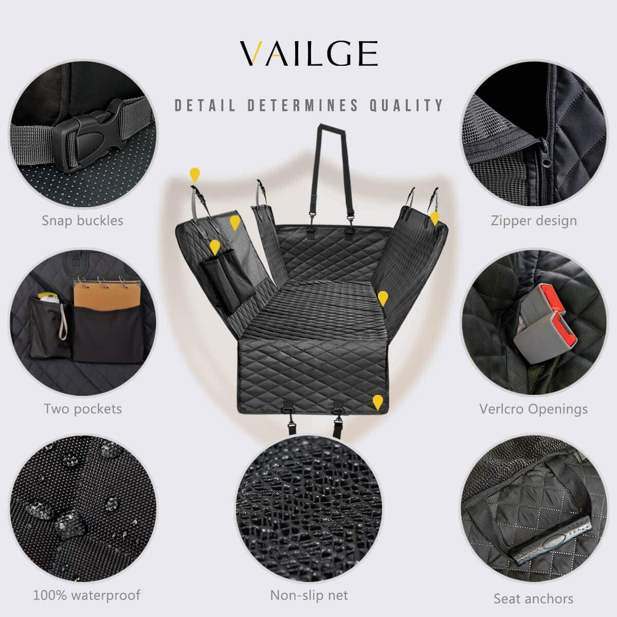 Ultimate Waterproof Dog Car Seat Cover - Scratch-Resistant Anti-Slip Hammock with Mesh Window for Ultimate Back Seat Comfort
