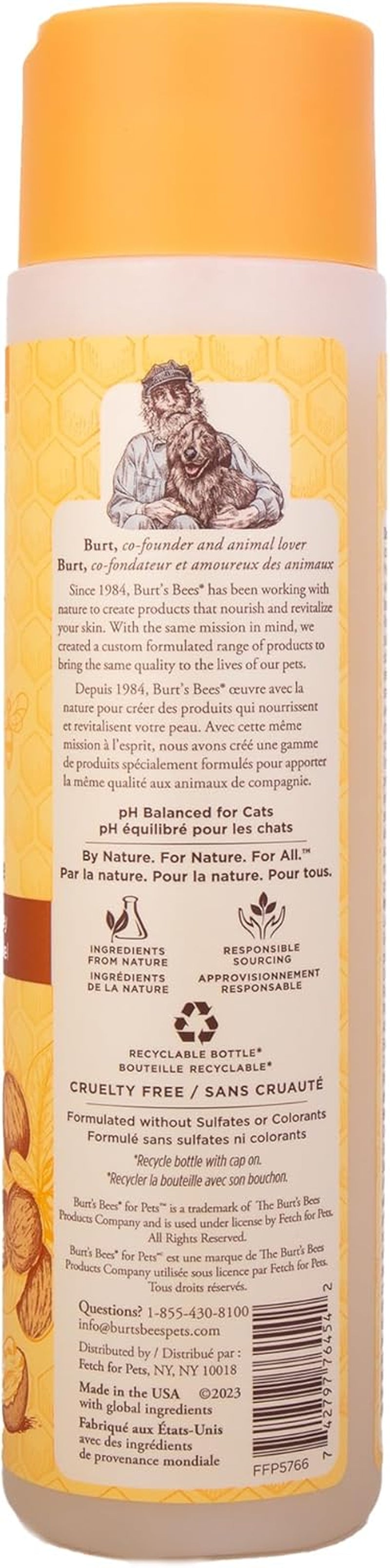 Hypoallergenic Cat Shampoo with Shea Butter and Honey, Gentle Kitten Shampoo for Indoor Cats with Dry or Sensitive Skin, Cat Bathing Supplies, 10 Fl Oz - 2 Pack
