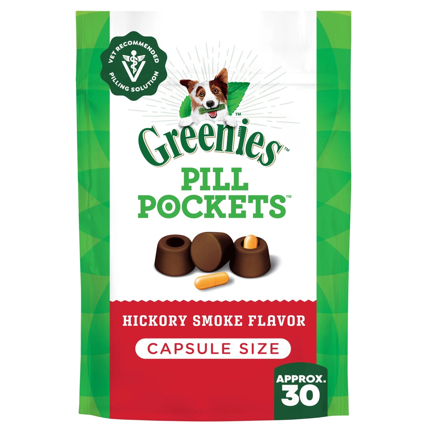 Delicious Hickory Smoke Pill Pockets for Dogs - Large Soft Treats for Easy Medication, 7.9 Oz (30 Count)