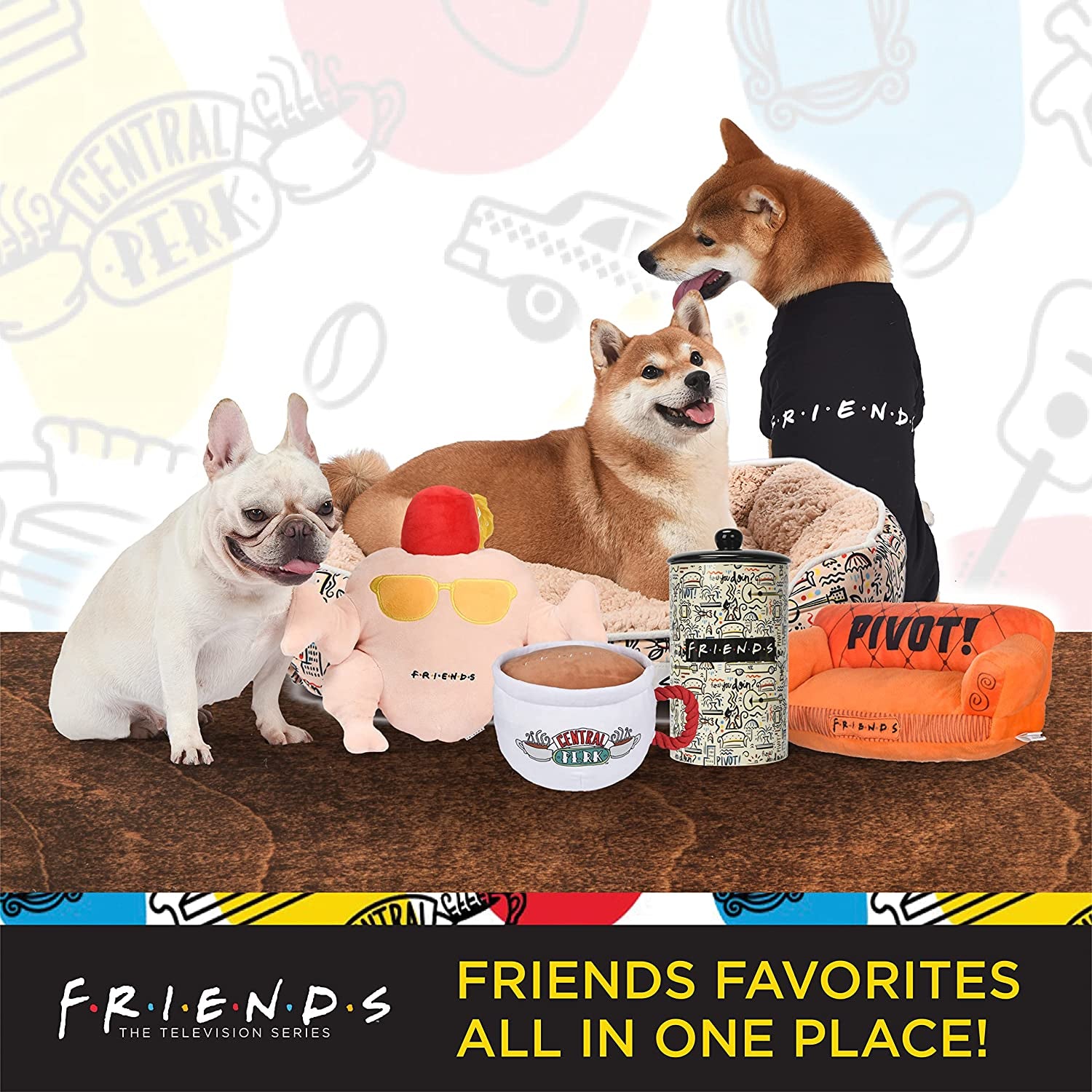Friends Merchandise: Premium Dog Collar for Medium Dogs, Black with D-Ring
