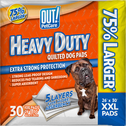 Heavy Duty XXL Dog Pads, Absorbent Pet Training and Puppy Pads, 26 X 30 In, - 30 Pads