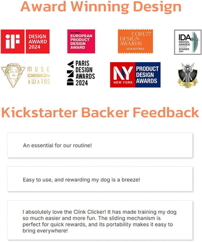 Clicker Dog Trainer & Dog Treat Pouch Alternative, Dog Treat Dispenser, Puppy Essentials Dual Use 2 in 1 Dog Clicker for Training - Durable, Light (2.36 Oz), Easy to Clean & Handle, Black
