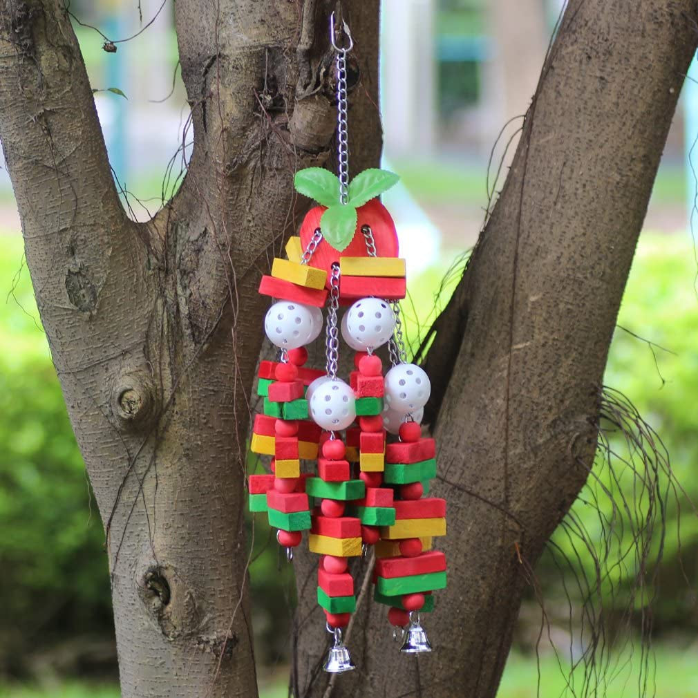 Extra-Large 22-Inch Apple Chewing Toy for Medium to Large Birds - Ideal for African Greys, Macaws, Cockatoos, Eclectus, and Amazons