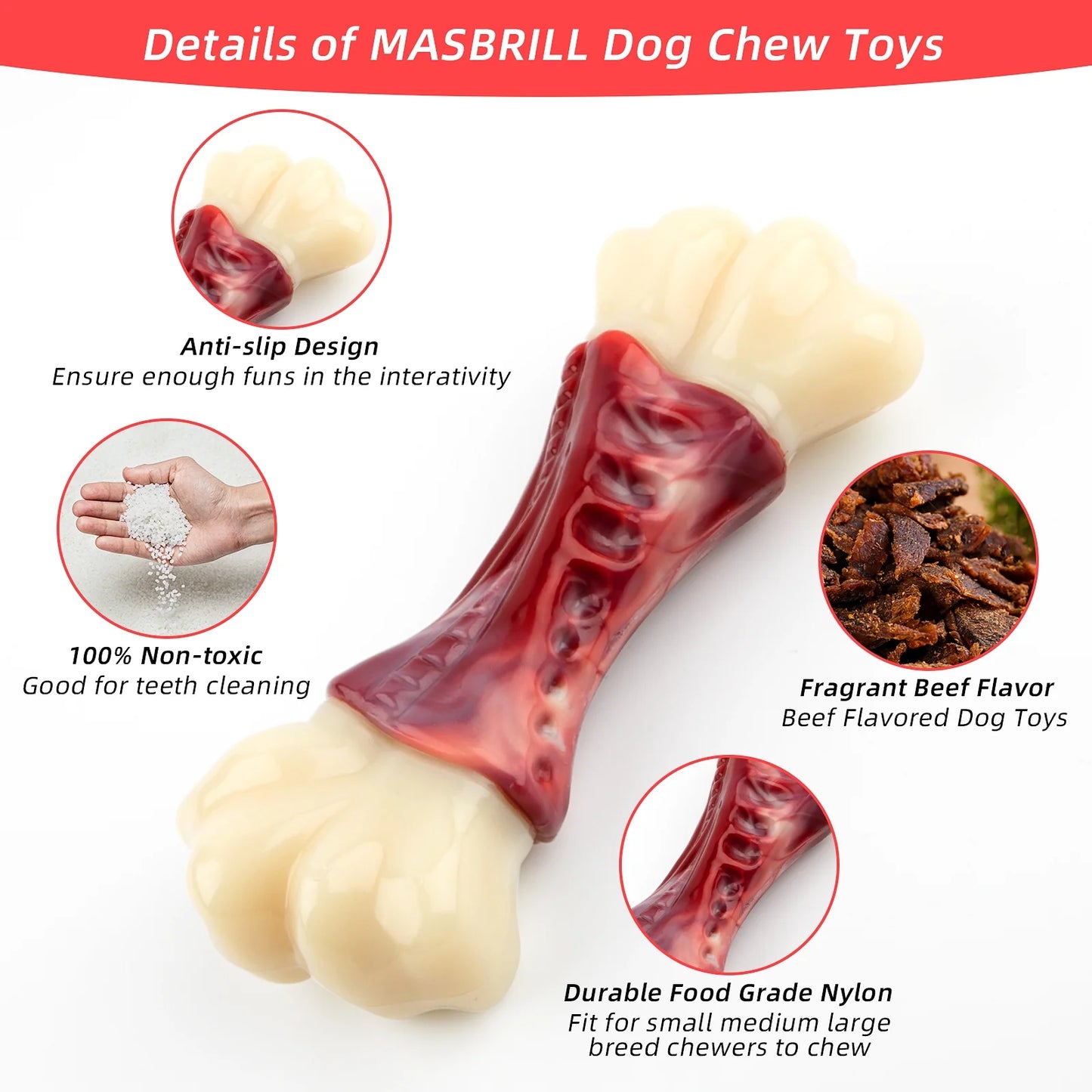Ultimate Large Dog Chew Toy for Aggressive Chewers - Tough Bone Design for Medium to Large Breeds, Promotes Healthy Teeth and Gums