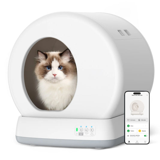Revolutionary Self-Cleaning Cat Litter Box with APP Control, Safety Sensors, and Odor Isolation for Ultimate Pet Care