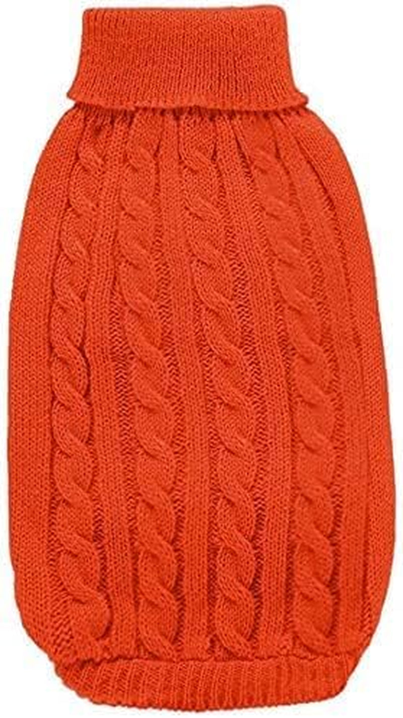 Knitted Small Dog Sweater - Warm Winter Sweatshirt for Pets (XX-Small, Orange)