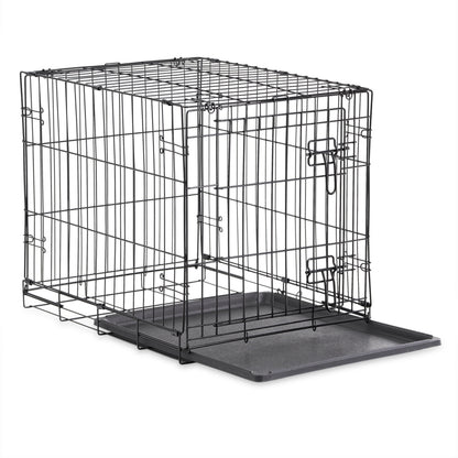 Premium Foldable 48" Dog Wire Crate with Divider & Leak-Proof Tray - Perfect for Training & Travel