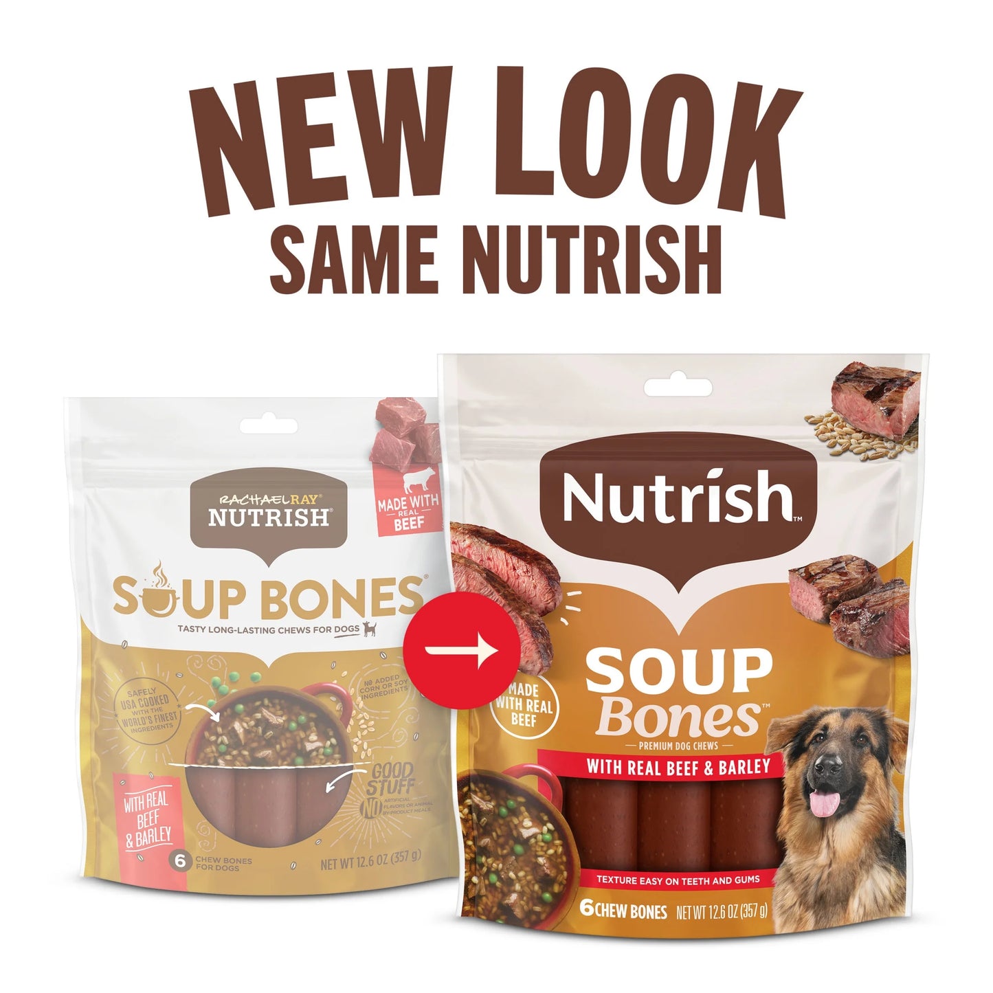 Rachael Ray Premium Soup Bones Dog Chews with Real Beef & Barley - 11 Delicious Treats!