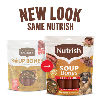 Rachael Ray Premium Soup Bones Dog Chews with Real Beef & Barley - 11 Delicious Treats!