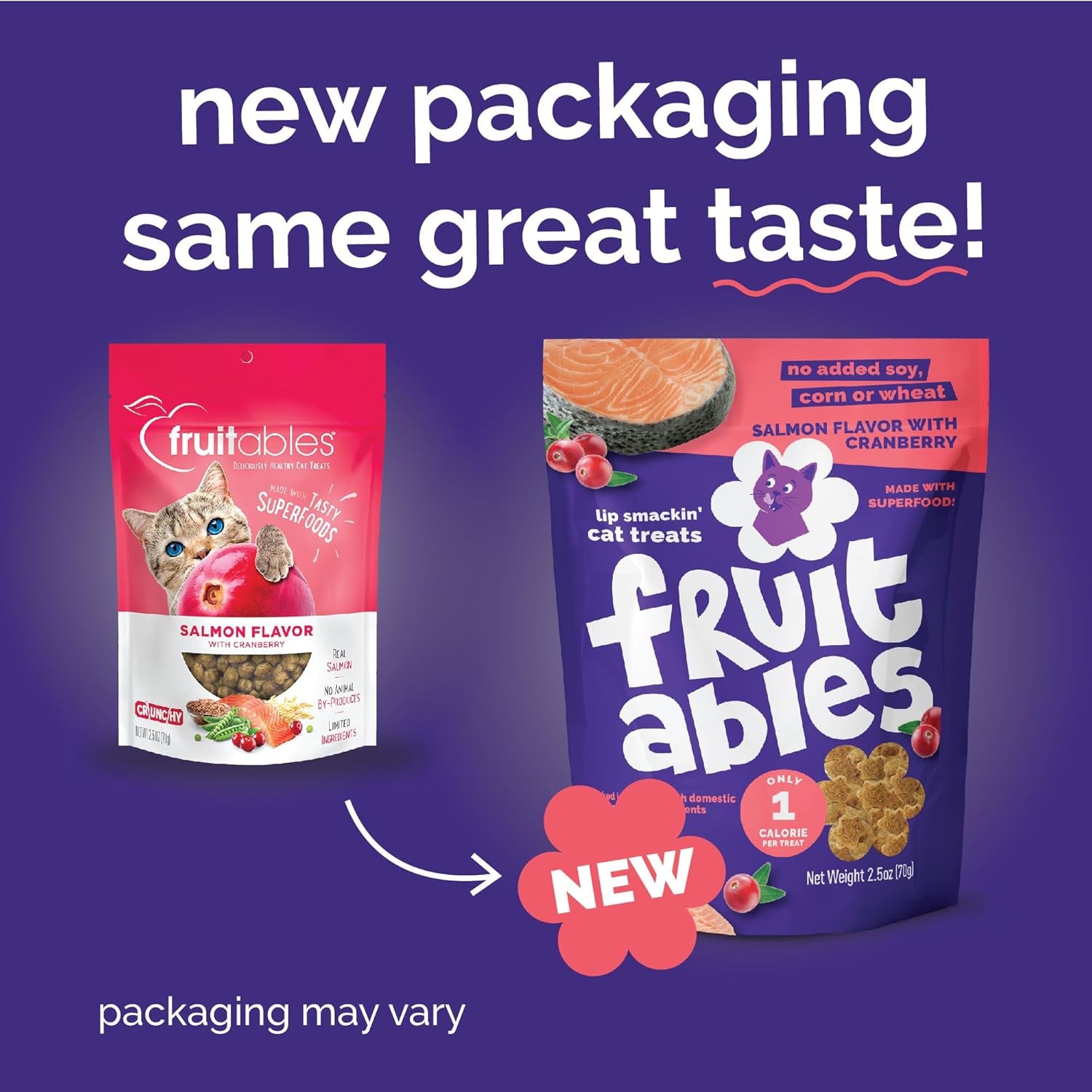 Deliciously Healthy Cat Treats - Low Calorie, Protein-Packed Crunchy Biscuits with Real Salmon & Cranberry - 2.5 Oz, Grain-Free Formula!