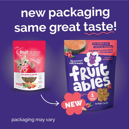 Deliciously Healthy Cat Treats - Low Calorie, Protein-Packed Crunchy Biscuits with Real Salmon & Cranberry - 2.5 Oz, Grain-Free Formula!