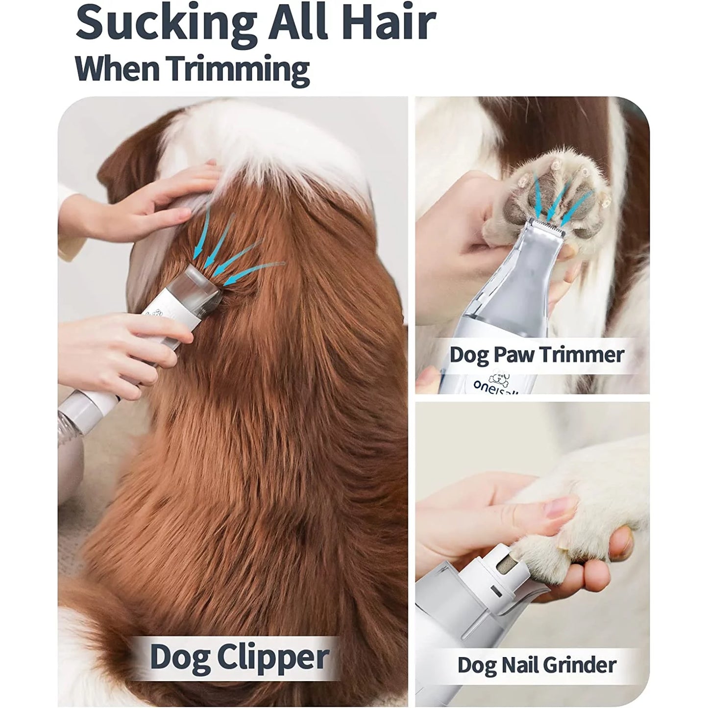 Ultimate 7-in-1 Dog Grooming Kit with Low Noise Vacuum - Effortless Pet Hair Removal & Professional Grooming Tools for Dogs and Cats