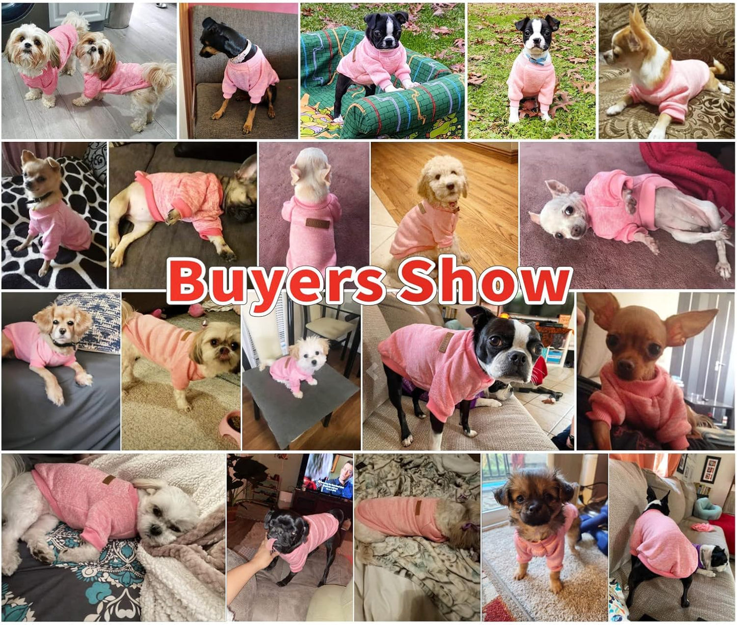 Classic Knitwear Sweater for Dogs - Soft Fleece Coat, Thick and Warm Winter Apparel for Small Dogs and Cats (XXS, Pink)
