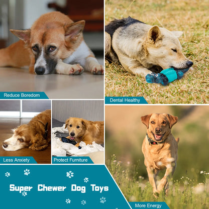 Indestructible Dog Toys for Aggressive Chewers - Durable Chewing Toys for Large Breeds in Blue