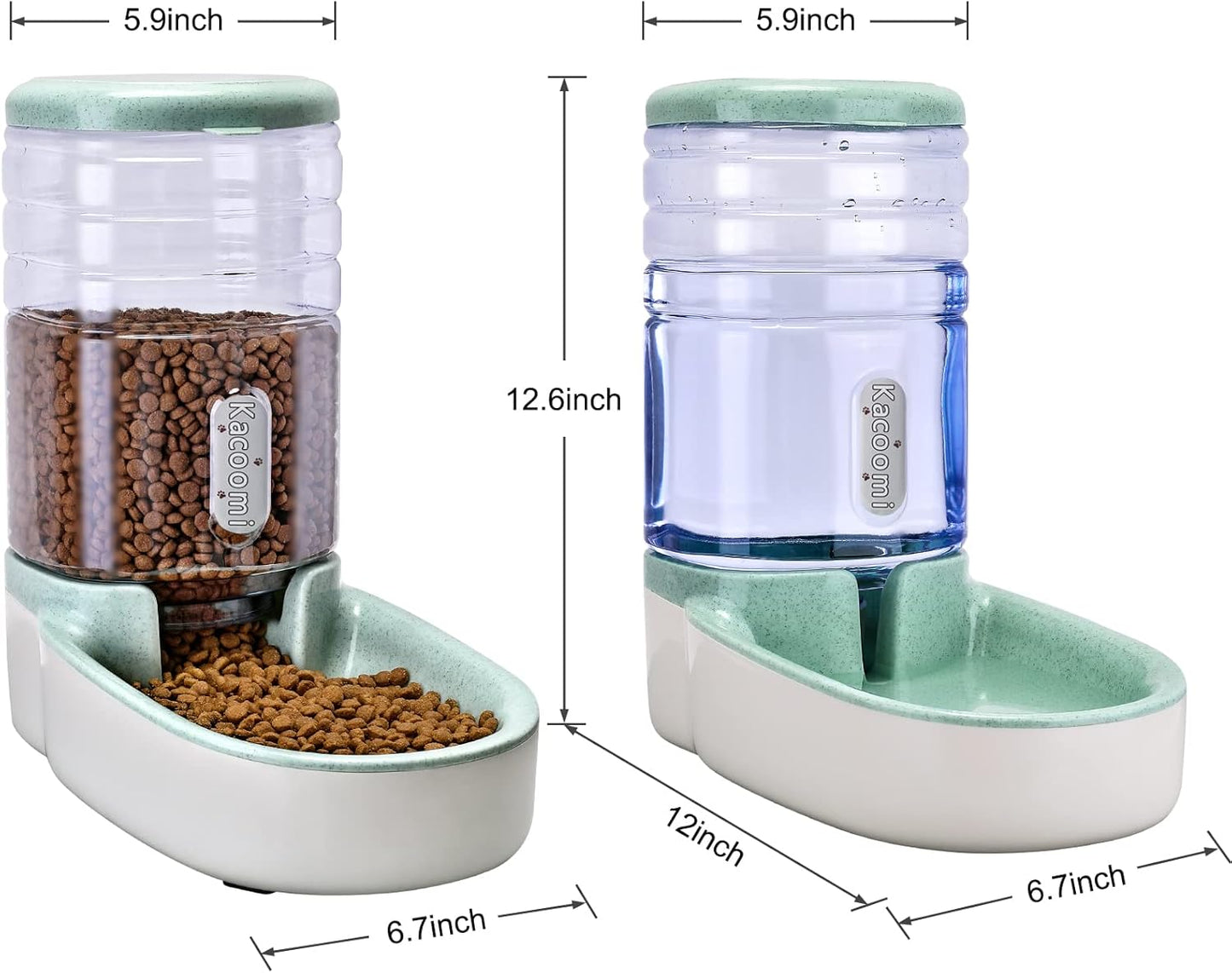 Automatic Pet Feeder and Water Dispenser Set - Perfect for Small to Medium Dogs and Cats with 1 Gallon Capacity Each