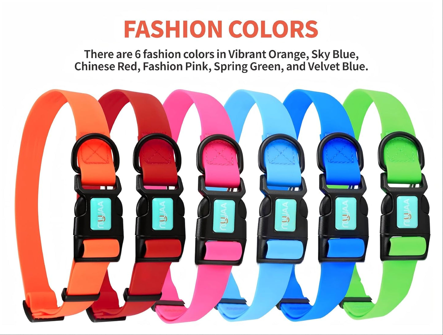 Waterproof Adjustable Dog Collars for Small, Medium, and Large Breeds - Easy to Clean (Green, Size S)
