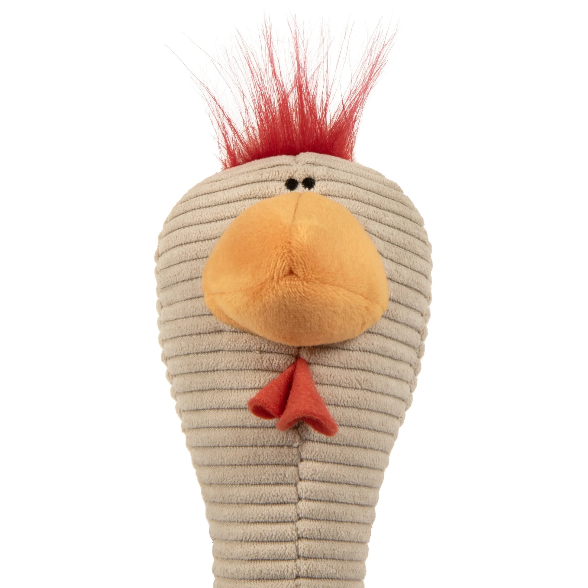 Tough 'N Fun Long Neck Rowdy Rooster Squeaky Chew Guard Dog Toy, Brown Large