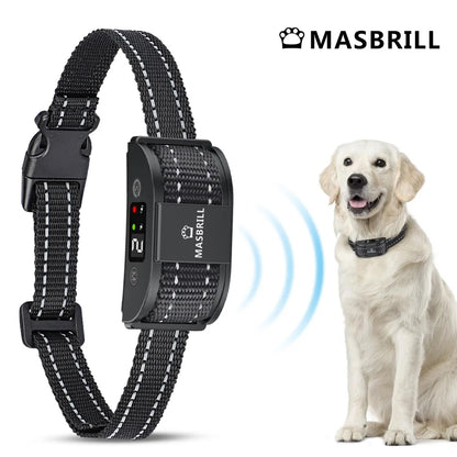 Dog Bark Collar, Rechargeable No Shock anti Bark Collar, Waterproof No Bark Collar for Medium Large Dogs -Black