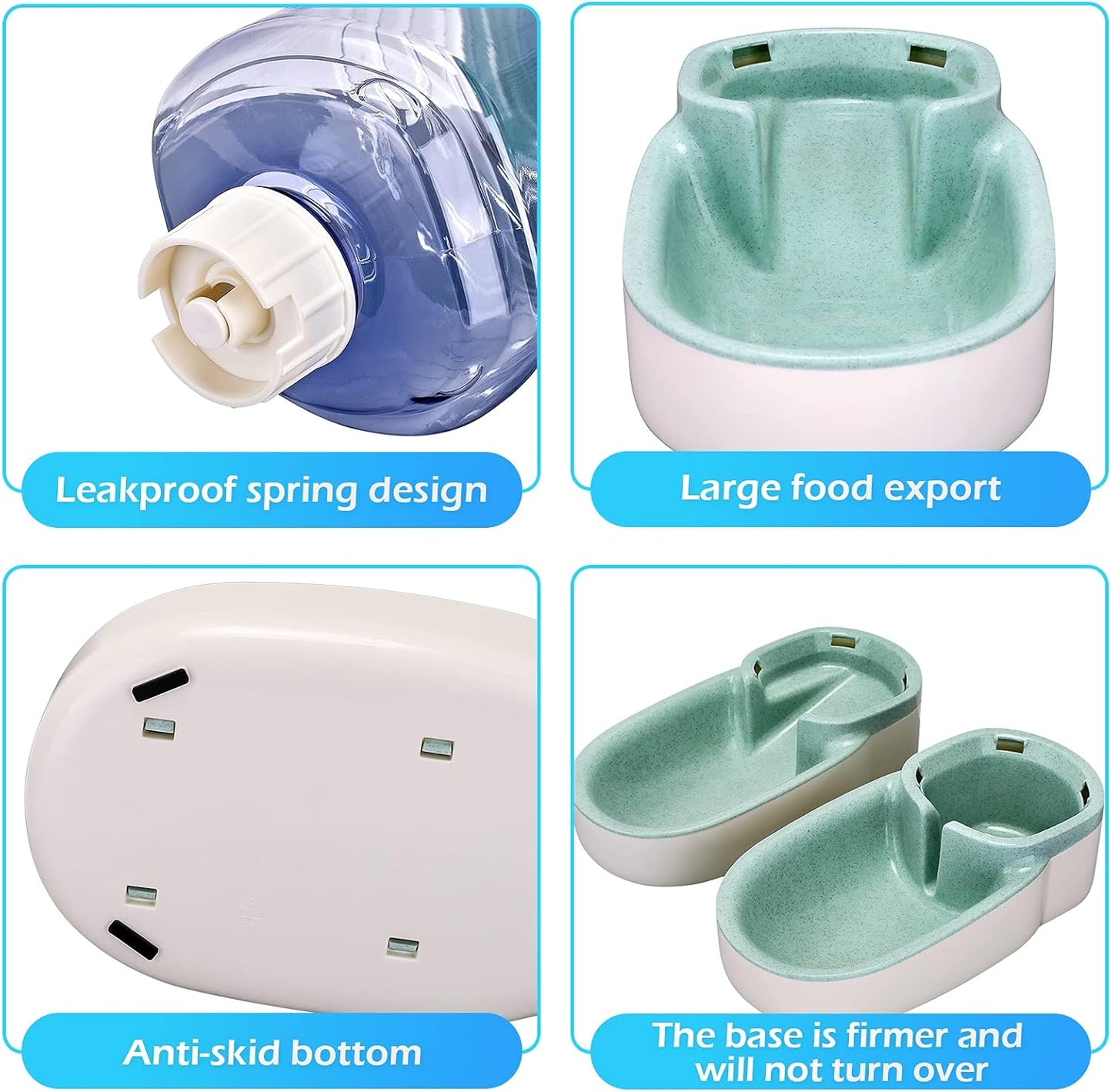 Automatic Pet Feeder and Water Dispenser Set - Perfect for Small to Medium Dogs and Cats with 1 Gallon Capacity Each