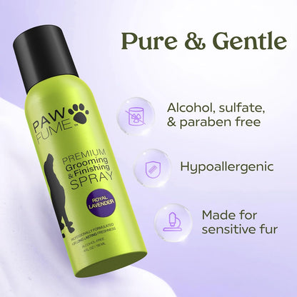 PAWFUME Royal Lavender Dog Detangler Grooming Spray, 1-Pack – Hypoallergenic, Alcohol-Free Formula for Moisturizing and Detangling – Salon-Quality Coat Care for Dogs