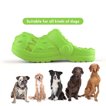Durable Squeaky Dog Chew Toy in Fun Shoe Shape - Perfect for Aggressive Chewers and Teeth Cleaning