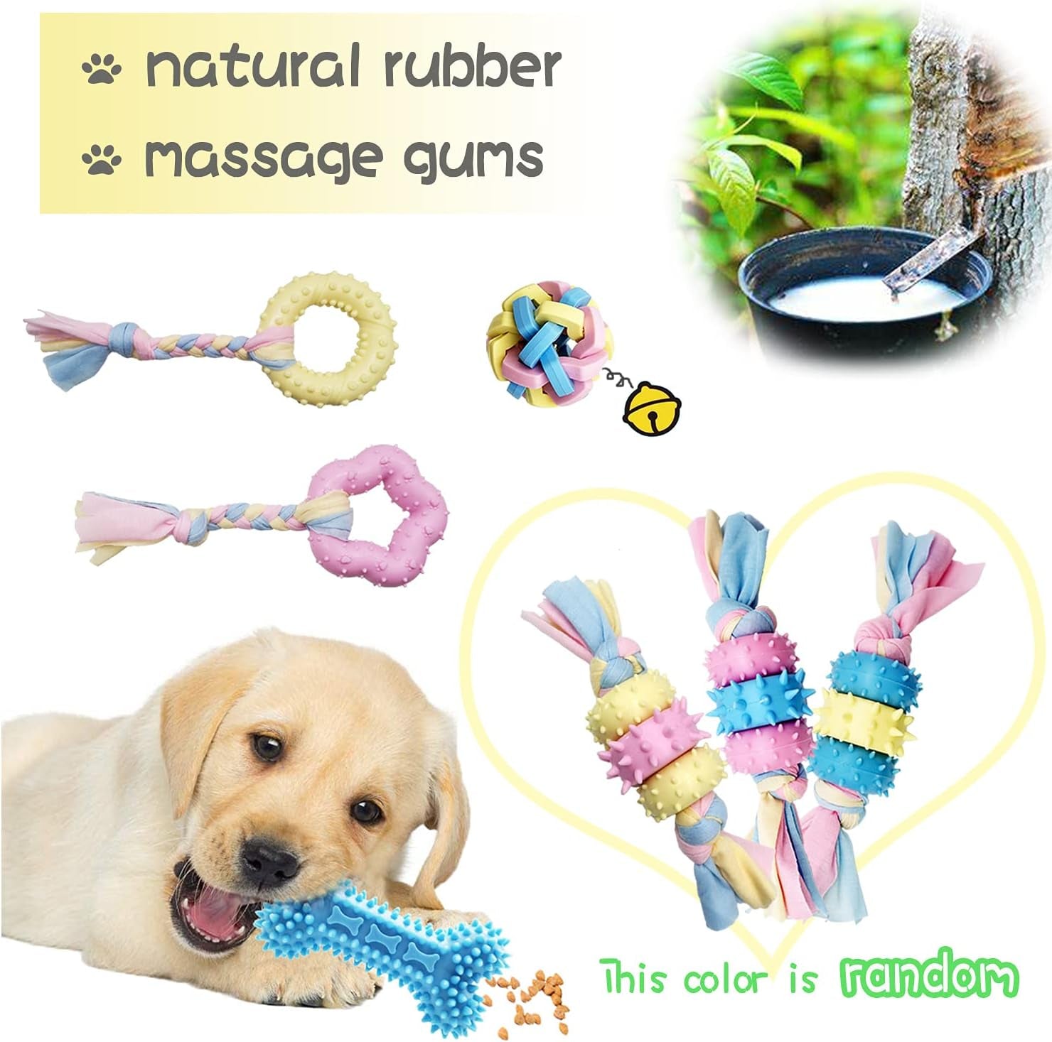 Ultimate Teething Puppy Chew Toys Set for Dental Health & Interactive Fun - Includes Storage Basket!