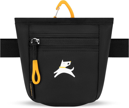 Goodie Treat Bag, Dog Treat Pouch, Waist Belt Clip for Hands-Free Training, Magnetic Closure, Dog Training and Behavior Aids, Three Ways to Wear (Raven S'25)