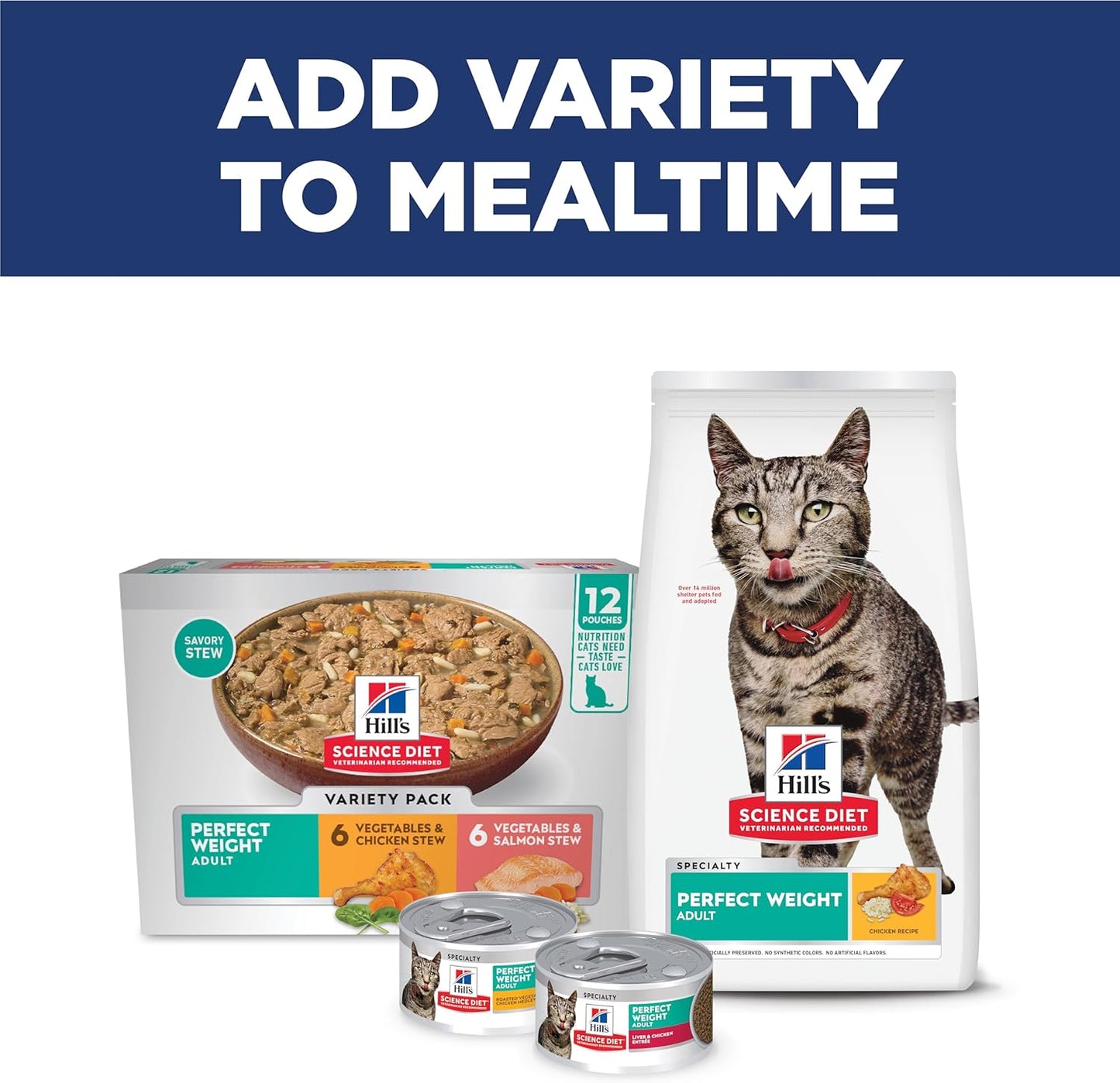 Perfect Weight, Adult 1-6, Weight Management Support, Dry Cat Food, Chicken Recipe, 3 Lb Bag