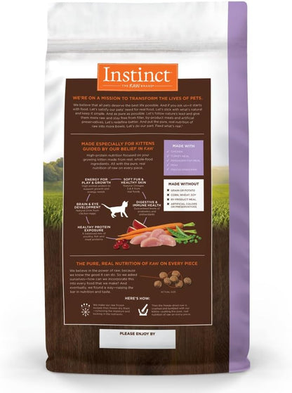Original Kitten Dry Cat Food, Raw Coated Kibble, High Protein, Grain Free Recipe - Real Chicken, 4.5 Lb. Bag